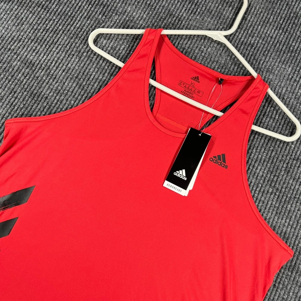 Adidas Tank Top Womens XL Extra Large Red Sleeveless Workout Run Gym Lift New